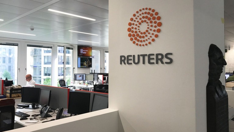 Thomson Reuters Berlin office interior and logo