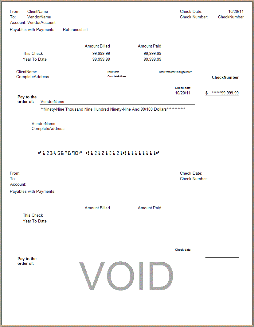 Forms CS 230L Two per Page Summary Payables MICR