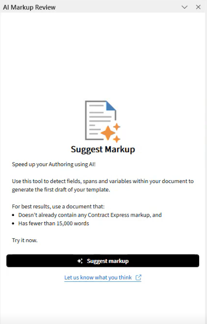 Suggest markup window.