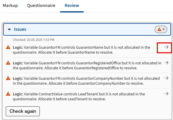 Issue navigation symbol.
