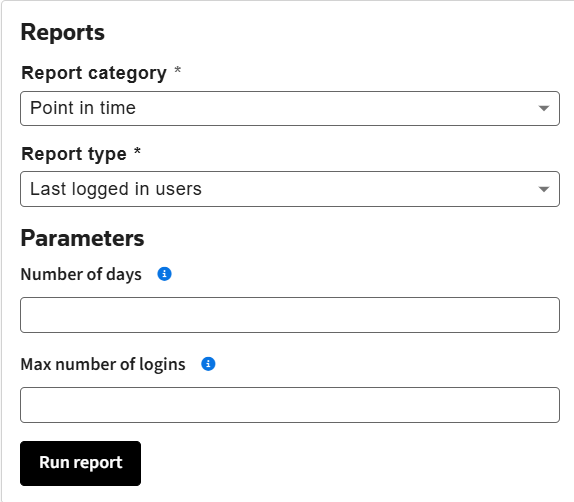 Last logged in users report.