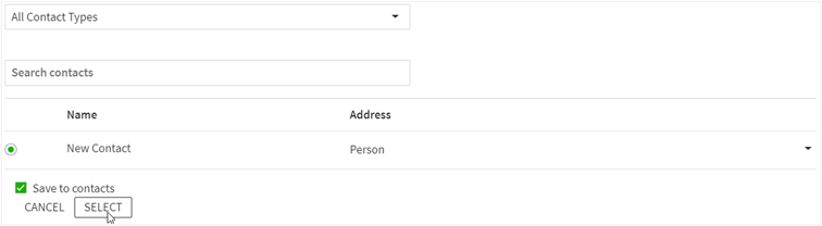 Creating new contact.