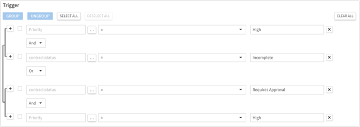 Example of trigger rule for an alert.