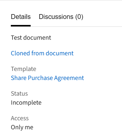 Document details section from cloned document.