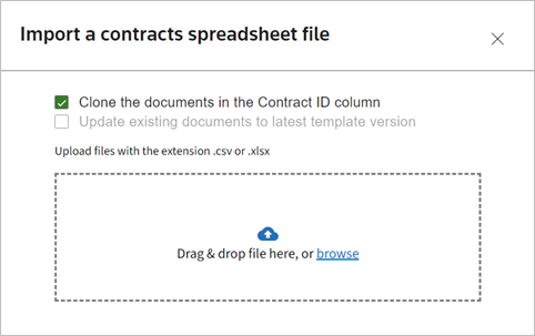 Cloning documents from excel file.