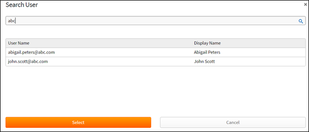 Searching user with either full or partial user id in the questionnaire.
