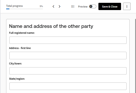 Questionnaire tablet view. 