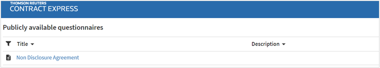 Publicly available questionnaires.