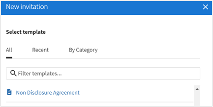 Select template so send an invitation.