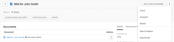 Sending new invitation to existing document.