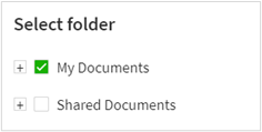 Selecting a folder.