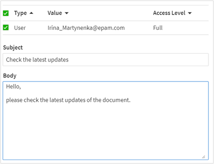 Sending email to collaborators.