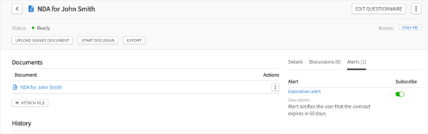 Subscribing to an alert.