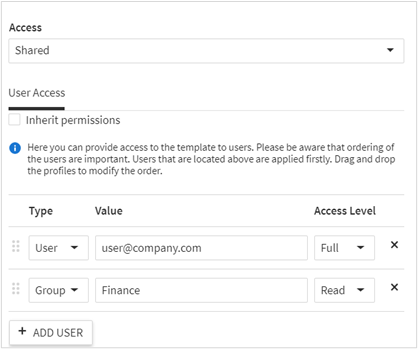 Configuring permissions for a matter.