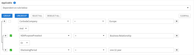Applicable rule for an approval.