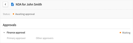 Approval details window.
