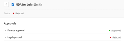 Approval rejection window.