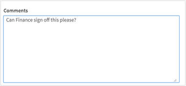 Adding comments to the approver. 