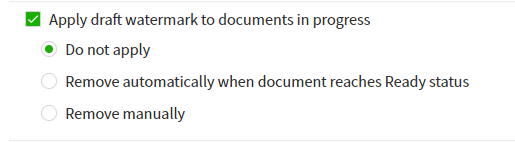 Watermark settings window.
