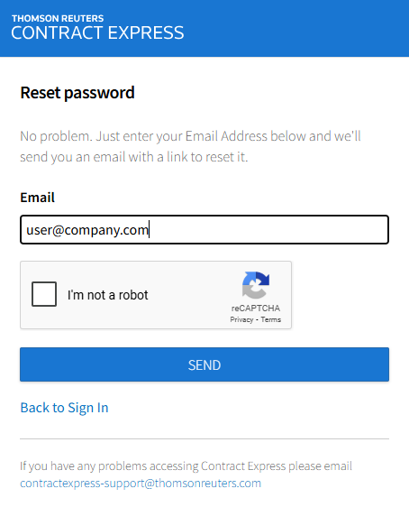Changing Contract Express password.