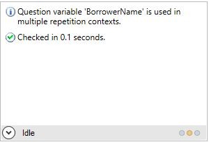Warning highlighting a variable been used in multiple repeat context.