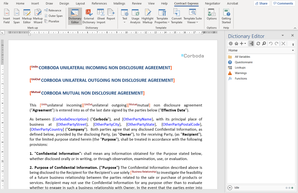 Highlighting Dictionary Editor option.