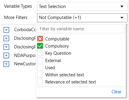 Advanced filtering options filtering on an already filtered list