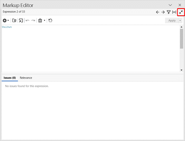 Markup editor dock expand view