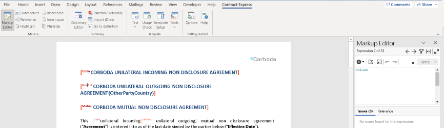 ME dock view in word document in a single view