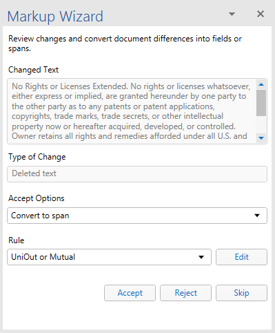Convert to Span option.
