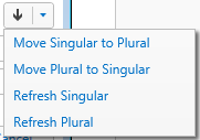Window highlighting converting plural to singular and vice-versa.