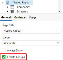 Nested repeats collate/non-collate option.