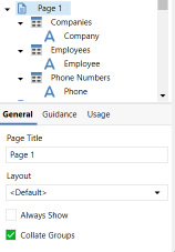 Collated view of nested groups.