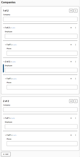 Expanded view of collated groups.