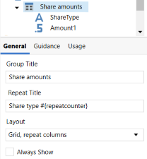 Option to choose layout as Grid, repeat columns.