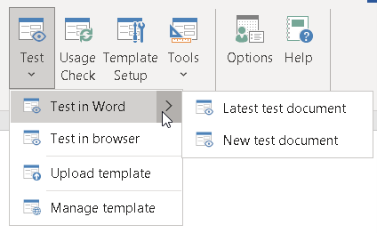 Testing the questionnaire options menu