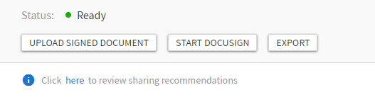 Sharing recommendations confirmation dialog box