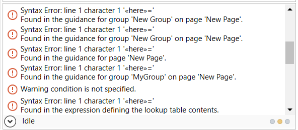 Detailed warnings information in template suite.