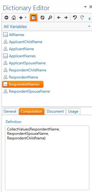 Collecting related names associated for a variable.