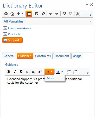 More Tag Option to hide guidance.