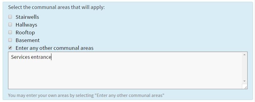 Questionnaire displaying options as multi select boxes.