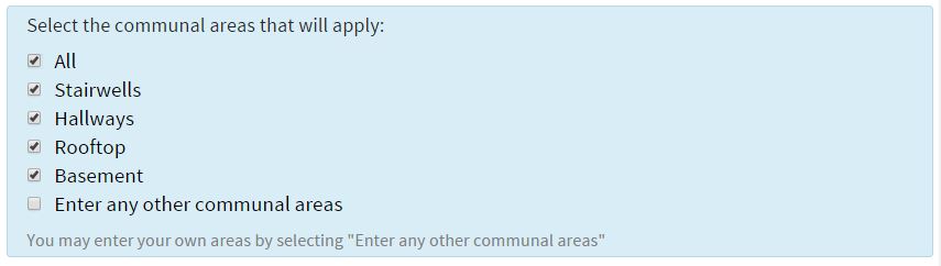 Questionnaire displaying options as multi select checkboxes list.