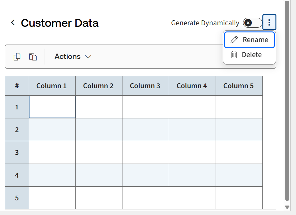 Lookup table rename/delete option.