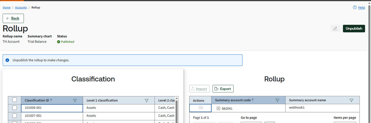 Rollup import data