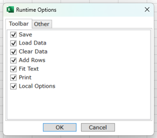 Runtime options
