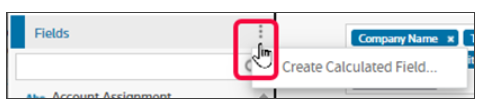 Use the kebob field to select create calculated field.