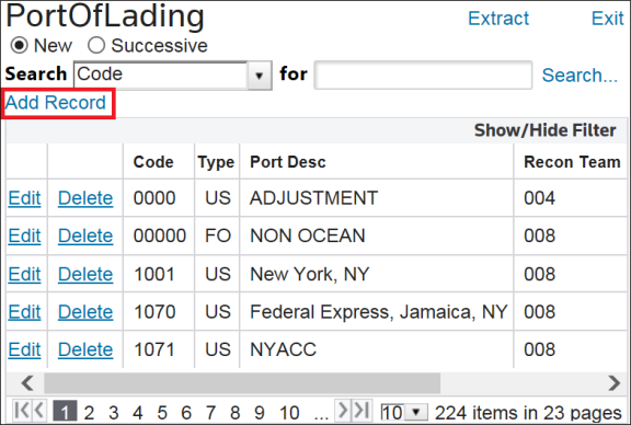 Port Codes