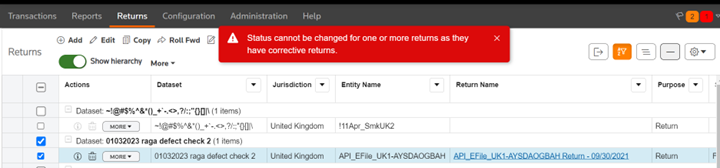 returns message status cannot be changed