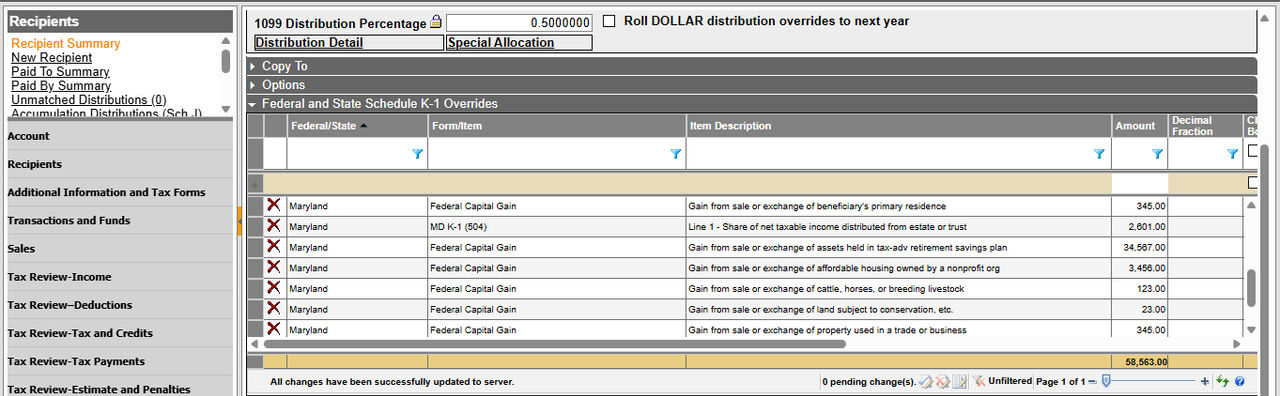 Beneficiary K1 overrides