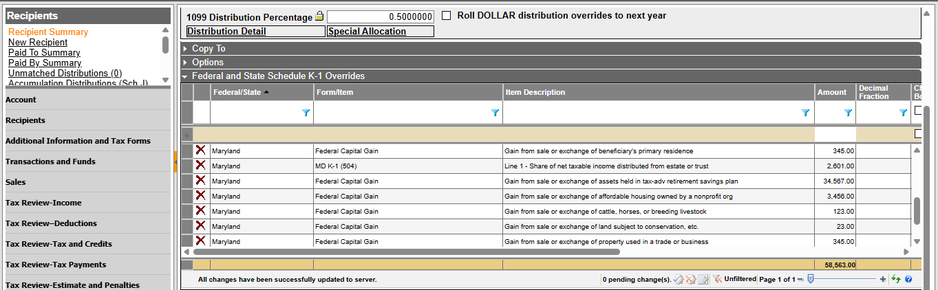 Beneficiary K1 overrides